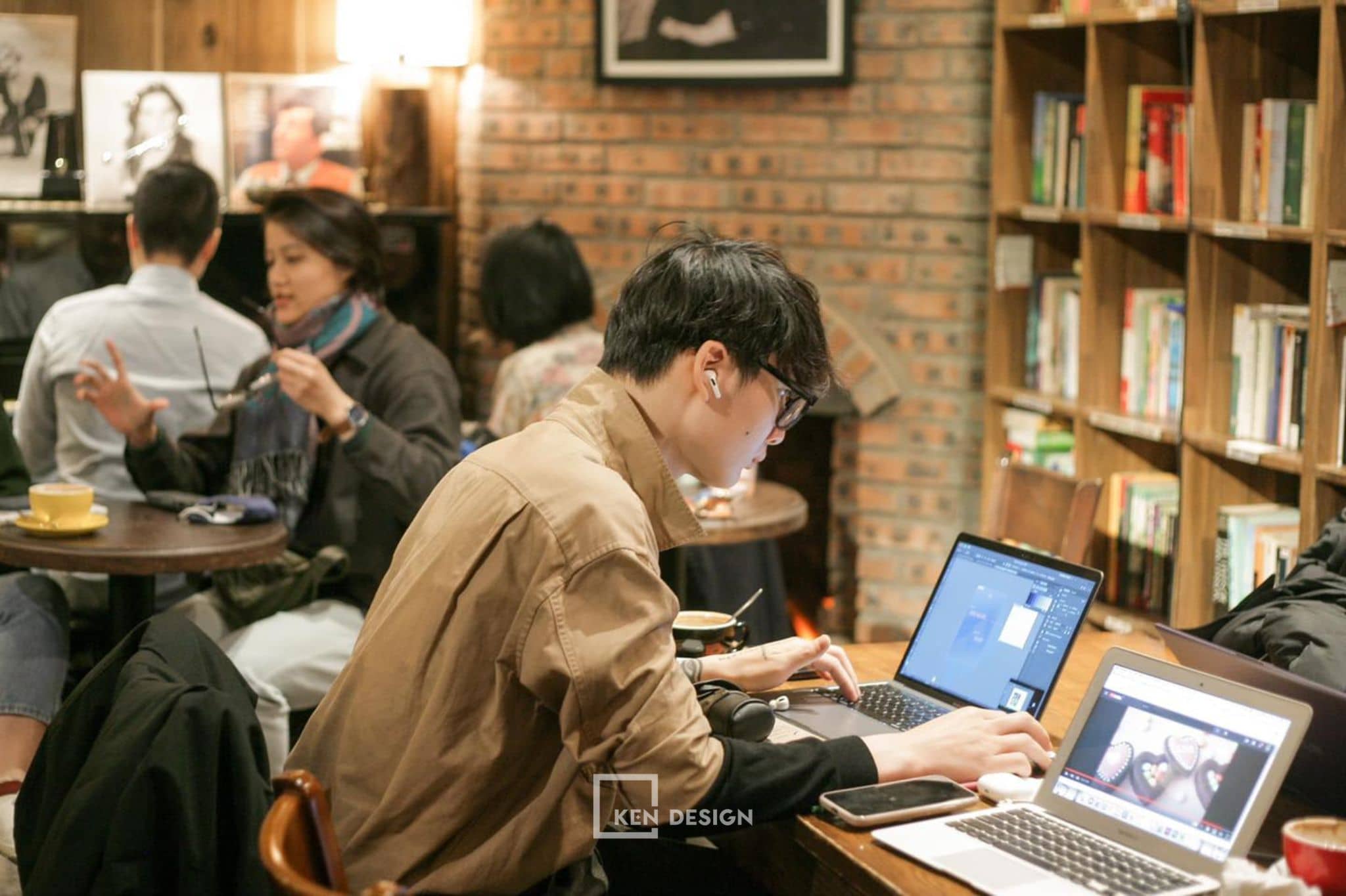 mặt bằng mô hình cafe coworking